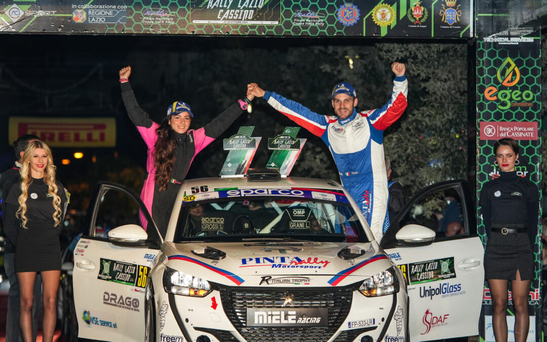 Lorenzo Grani e Samanta Grossi fanno il pieno di titoli al Rally Lazio Cassino